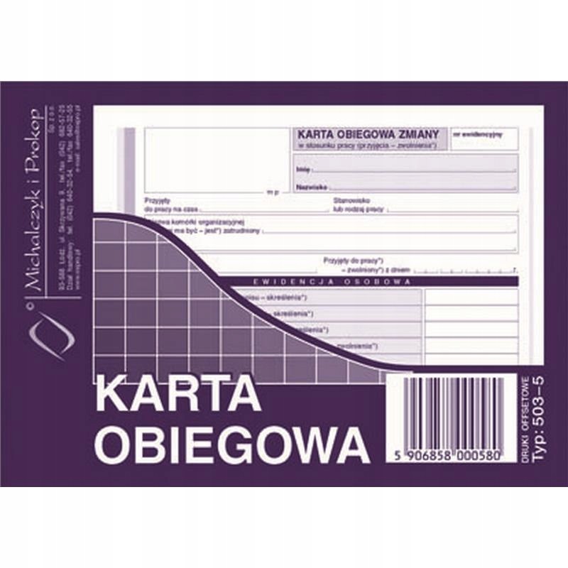 Karta obiegowa A6 (typ 503-5)