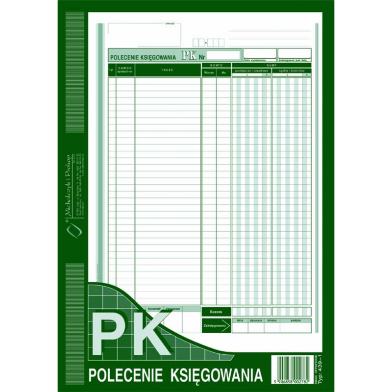 Polecenie księgowania A4 offset (typ 439-1)