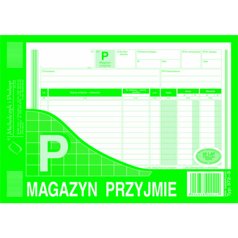 Magazyn przyjmie A5 wielokop. (typ 372-3)