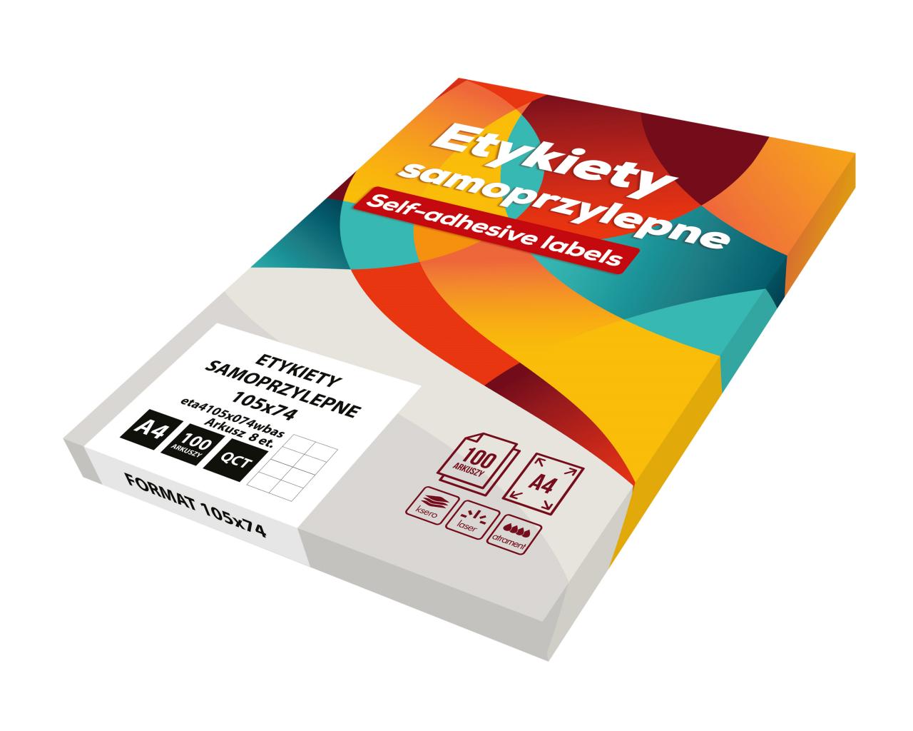 ETYKIETA A4 105mm x 74mm BIAŁA BASIC