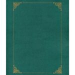 Teczka na dyplom zielona ze złotą ramką