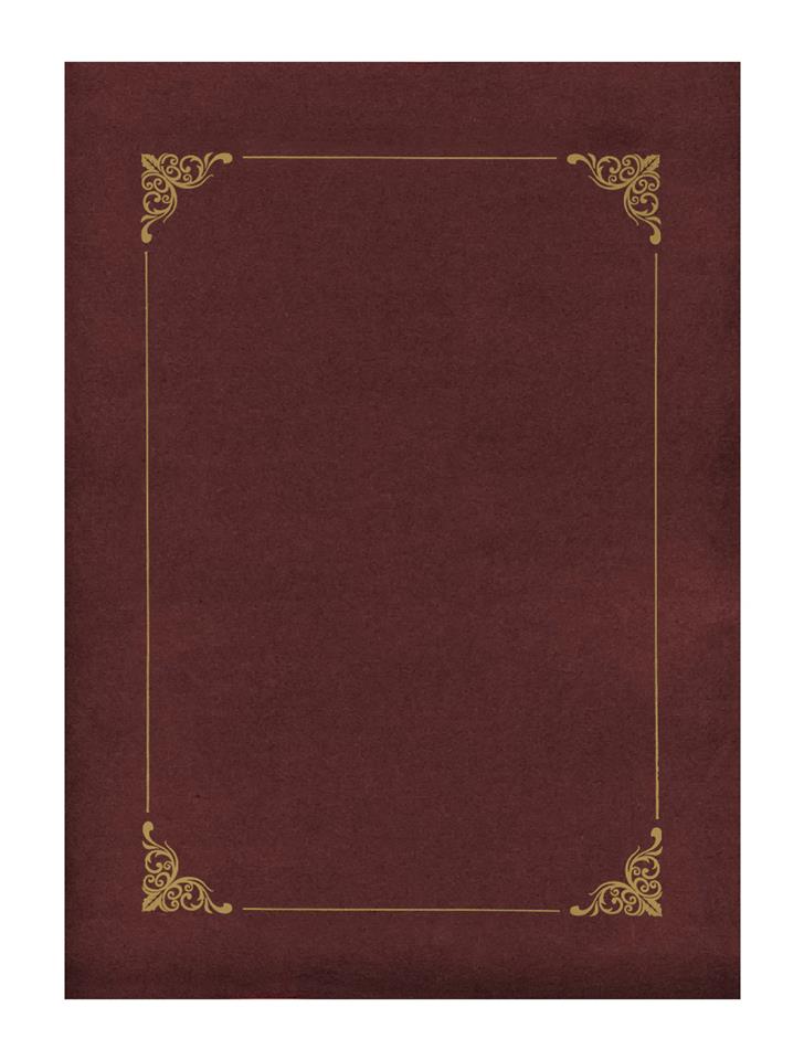 Teczka na dyplom bordowa ze złotą ramką