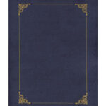 Teczka na dyplom granatowa ze złotą ramką