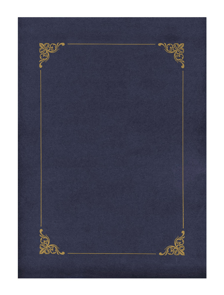 Teczka na dyplom granatowa ze złotą ramką