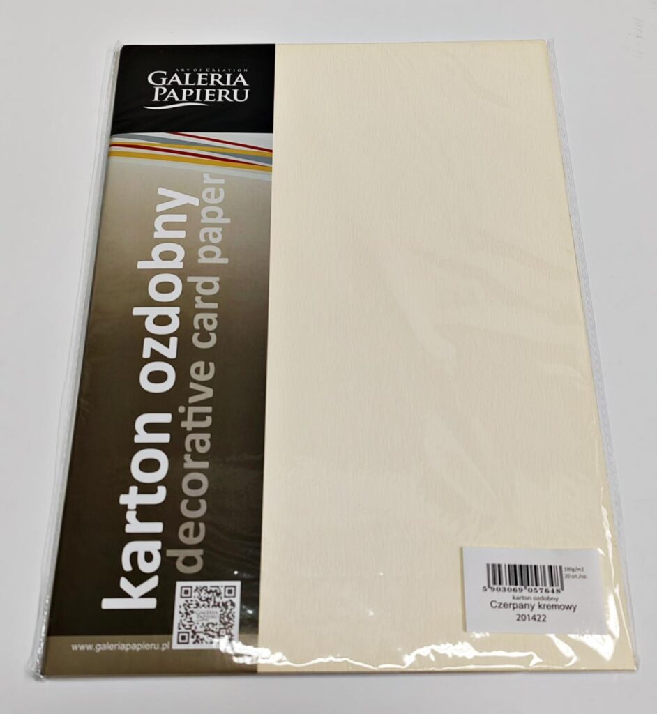 Karton ozdobny 180g czerpany kremowy