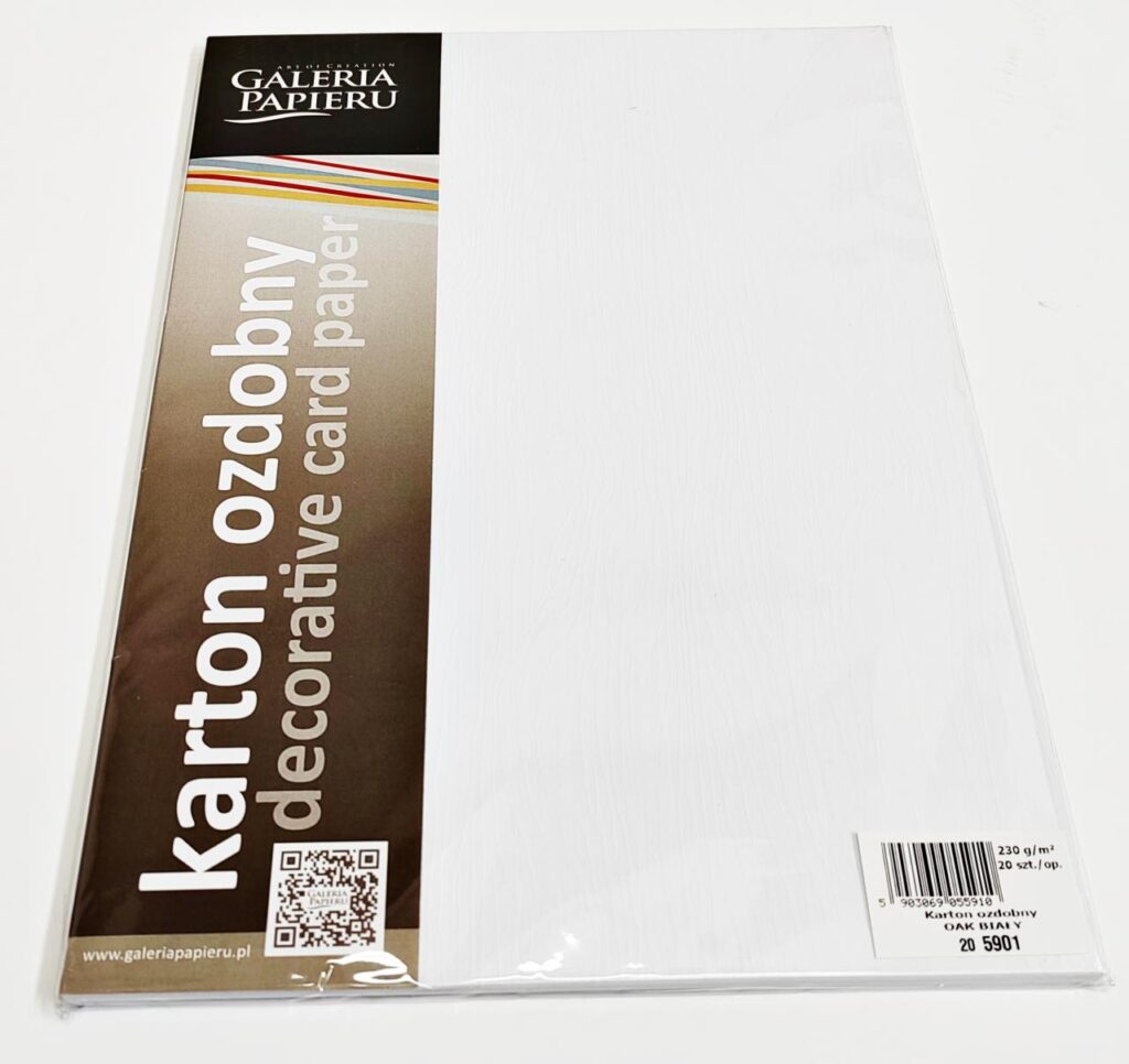 Karton ozdobny A4 oak biały