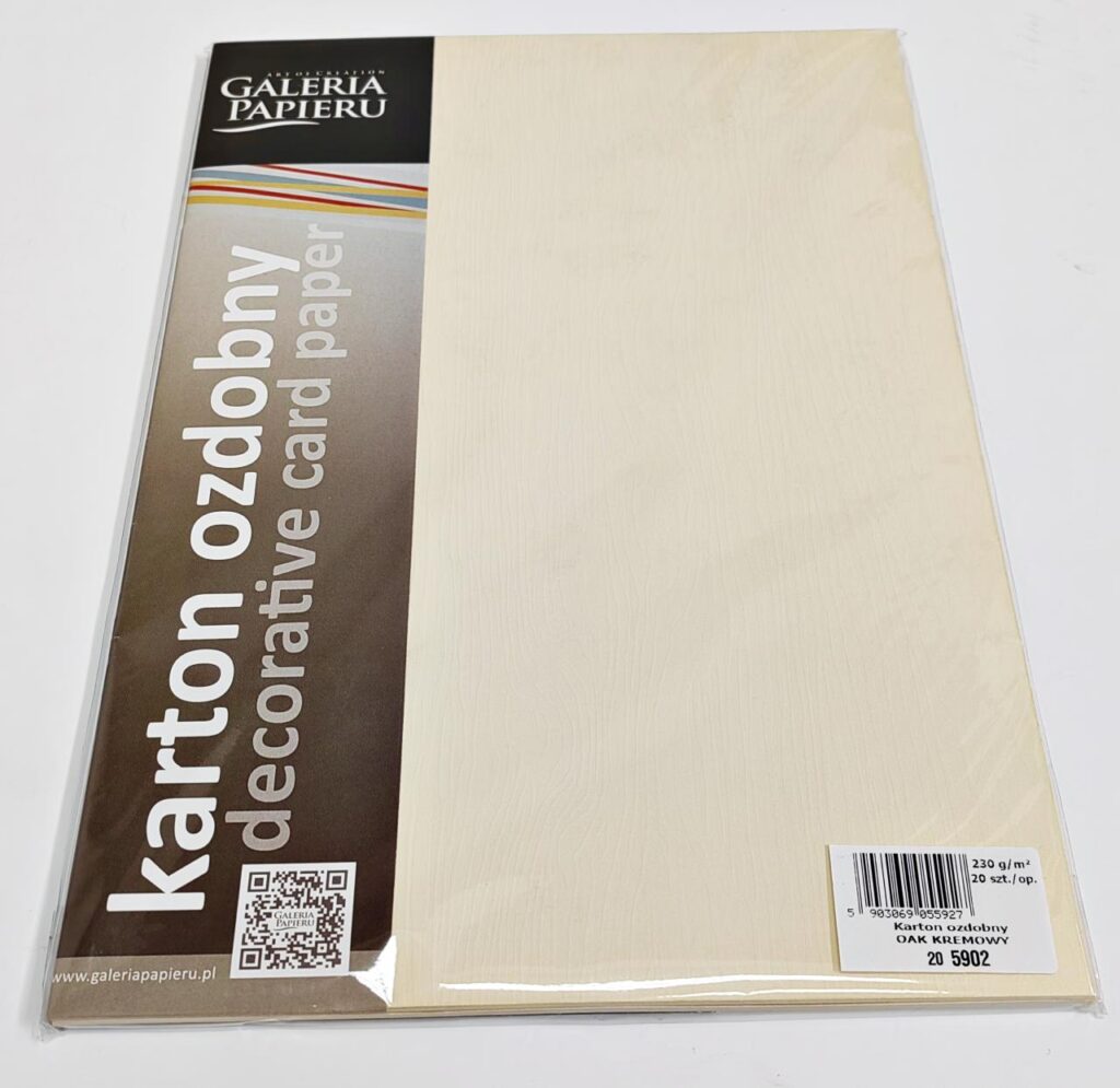 Karton ozdobny A4 oak 230g kremowy