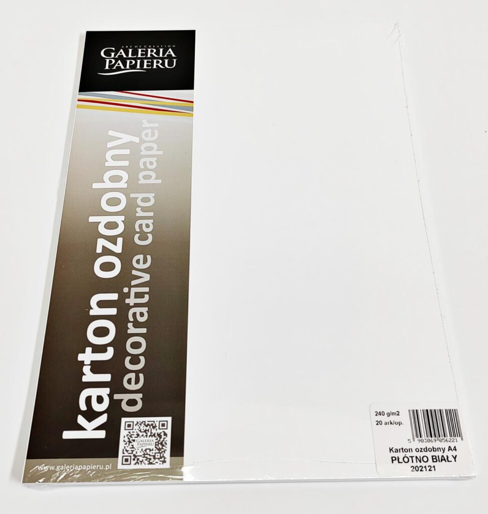 Karton ozdobny A4 płótno 240g biały