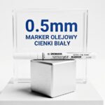 Marker olejowy Snowman cienki biały 0,5mm