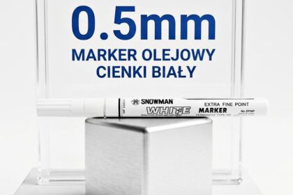 Marker olejowy Snowman cienki biały 0,5mm